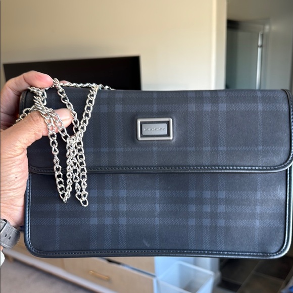 Burberry Black and Silver Messenger Bag with Chain Strap - Picture 1 of 1